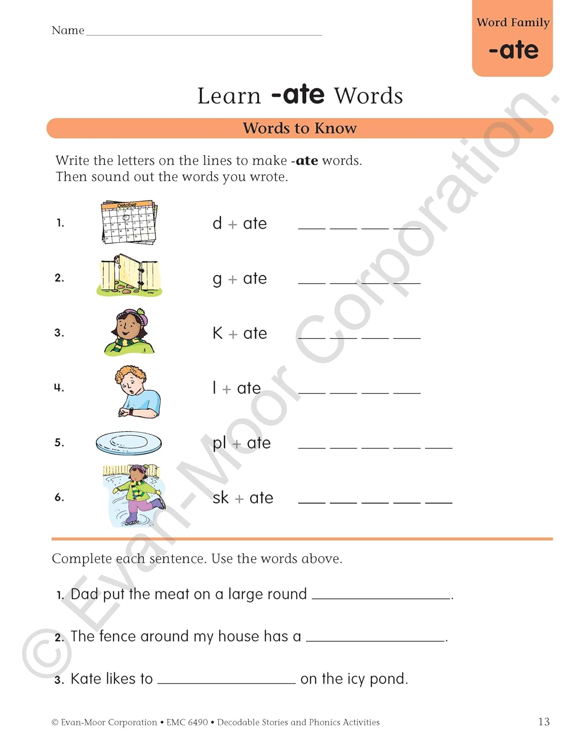 Evan-Moor Decodable Stories and Phonics Activities, Level C, Grades 1-2, Science of Reading-Aligned Workbook, 12 Stories, Word Games, Advanced Phonics Practice, Comprehension Activities