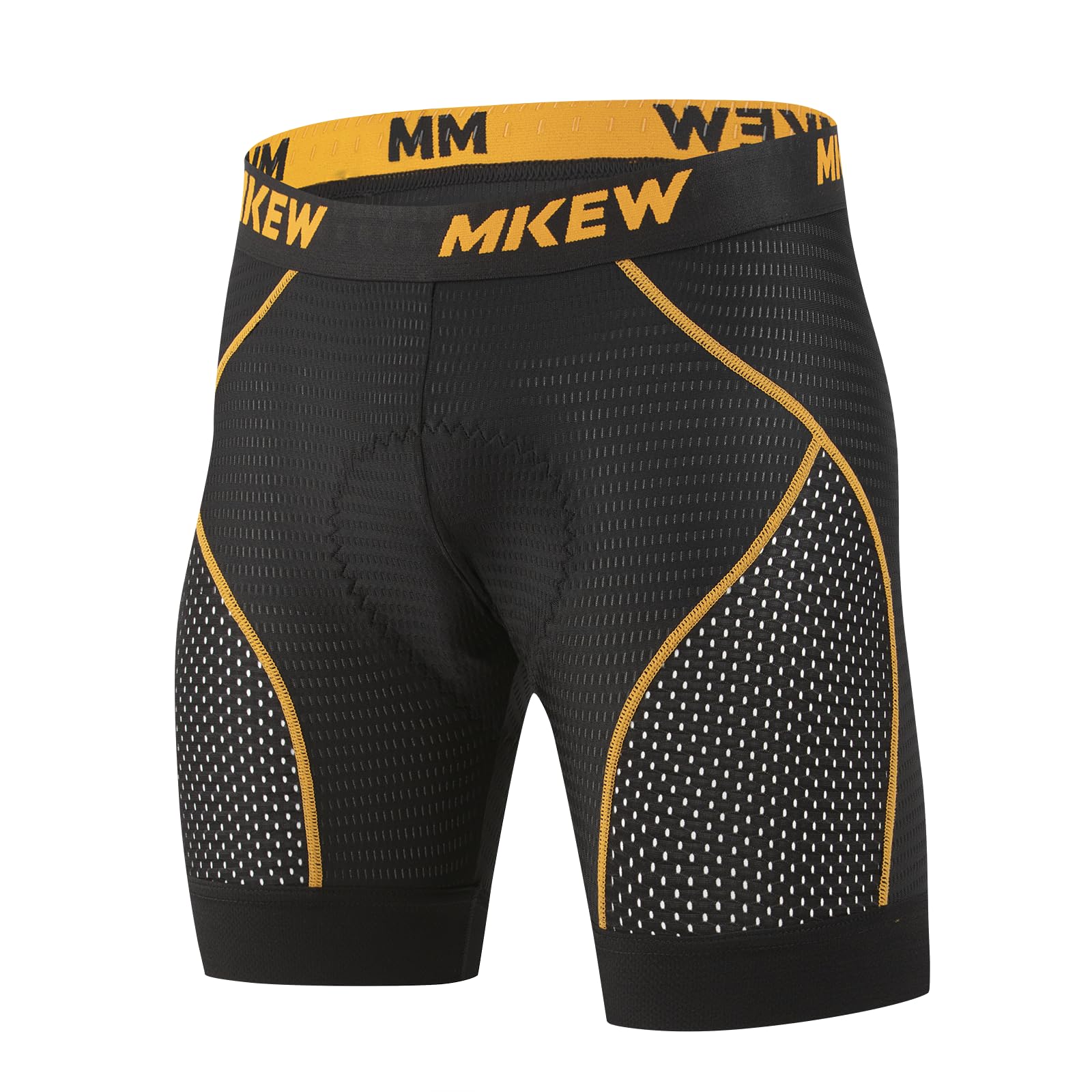 MKEW Men's High Density Sponge Padded Cycling Underwear Bike Shorts Underwear MTB Liner Road Biking Bicycle Clothes (US, Alpha (Alpha), XL, Regular, 1, Orange)