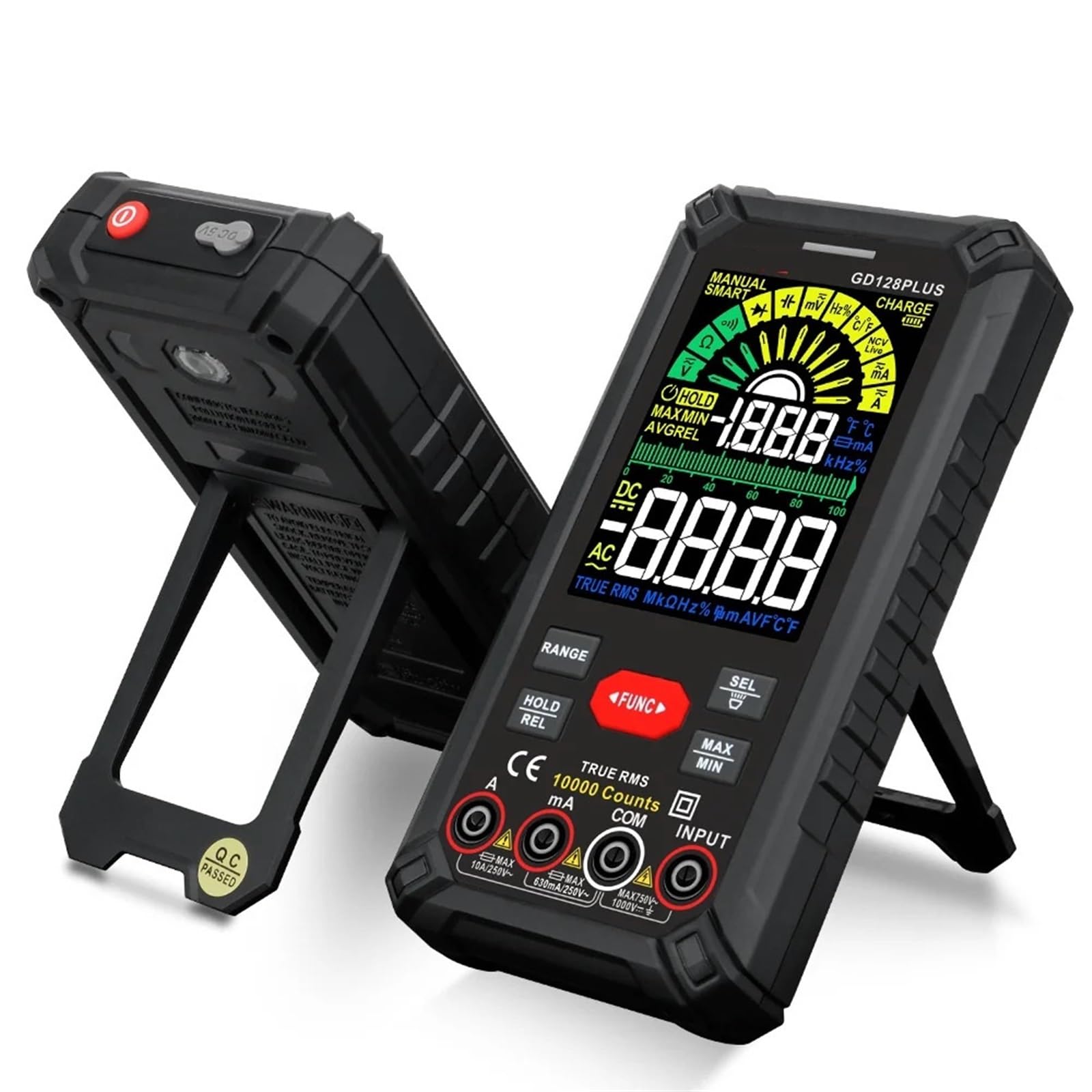 Tester kondensatorów, Profesjonalny cyfrowy multimetr True RMS tester pojemności akumulator Ohm Hz AC DC 1000 V 10 A miernik multimetru