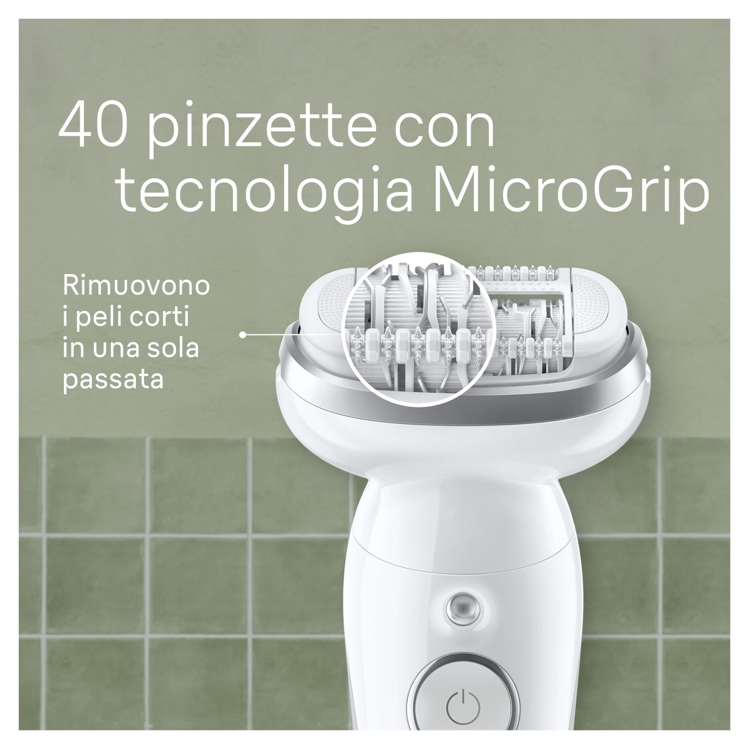 Braun Silk-épil 9 Depilatore Donna, Epilatore Elettrico Donna Con Testina Flessibile Per Una Epilazione Semplice, Wet & Dry, Pelle Liscia a Lungo, 9-011, Bianco/Argento