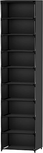 Miniatura 2 de FIDUCIAL HOME 18 pares de zapateros cubiertos de 9 niveles para zapatos, estante organizador de almacenamiento alto y estrecho que ahorra espacio