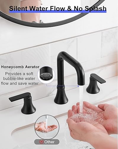 Miniatura 3 de HOIGY Grifo de baño cromado, grifo de baño generalizado, grifo de fregadero de 4 a 10 pulgadas, grifo de baño de 3 agujeros, grifo giratorio de 360