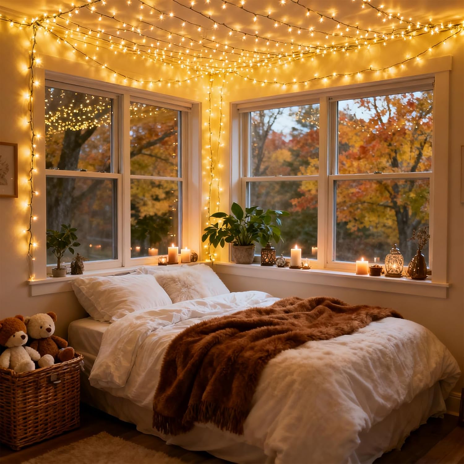 Fairy Lights Plug in, 752 LEDs on Black Copper Wire, Waterproof High-Density String Lights, 30.68FT Always-On for Wedding Party Christmas Decor, Easy to Shape Indoor Outdoor