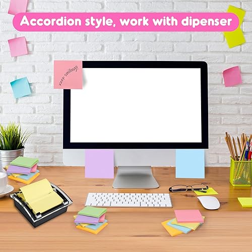 Miniatura 5 de 36 blocs de notas adhesivas emergentes de 3 x 3 pulgadas, 6 blocs de notas autoadhesivas de colores brillantes, 1800 hojas, notas adhesivas de