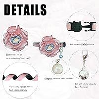 Vista 2 de Fupo Collar de gato - Breakaway ajustable con campana y flor (rosa)