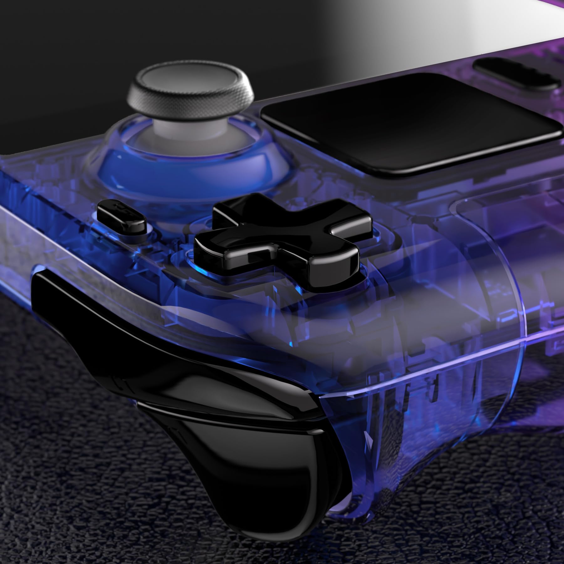 eXtremeRate Carcasa Transparente Compatible con Steam Deck LCD Accesorios Placa de Repuesto Cubierta Funda Case con Botones para Steam Deck Consola NO Incluida(Bluebell Gradiente)