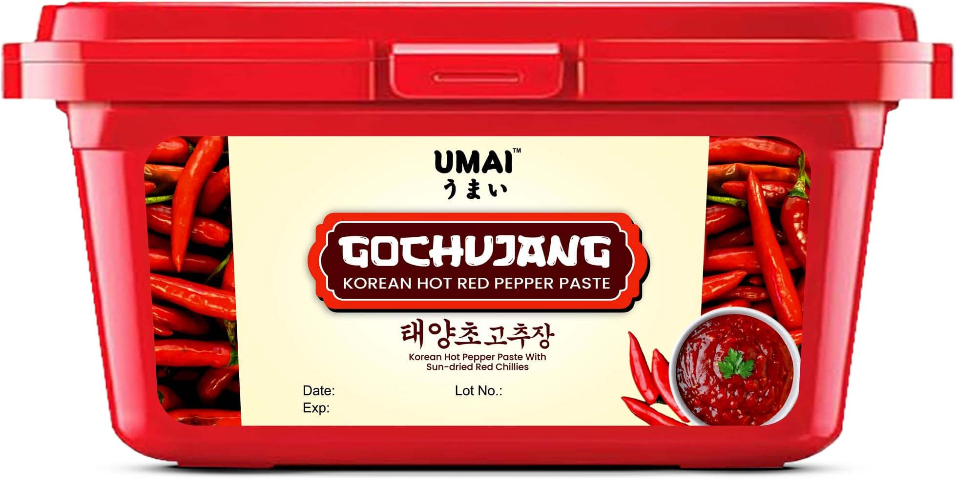 UMAI Korean Gochujang Chili Paste 1kg | Hot Pepper Paste I Provides Umami-Rich Sweet Heat