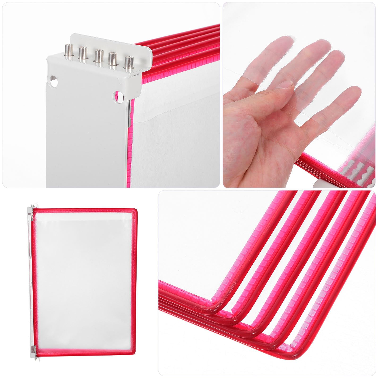 Amosfun Organizer da Parete per Documenti A4 in Plastico Design Salvaspazio e 5 Pagine a Flip, Porta Cartelle Sospese per Ufficio e Casa