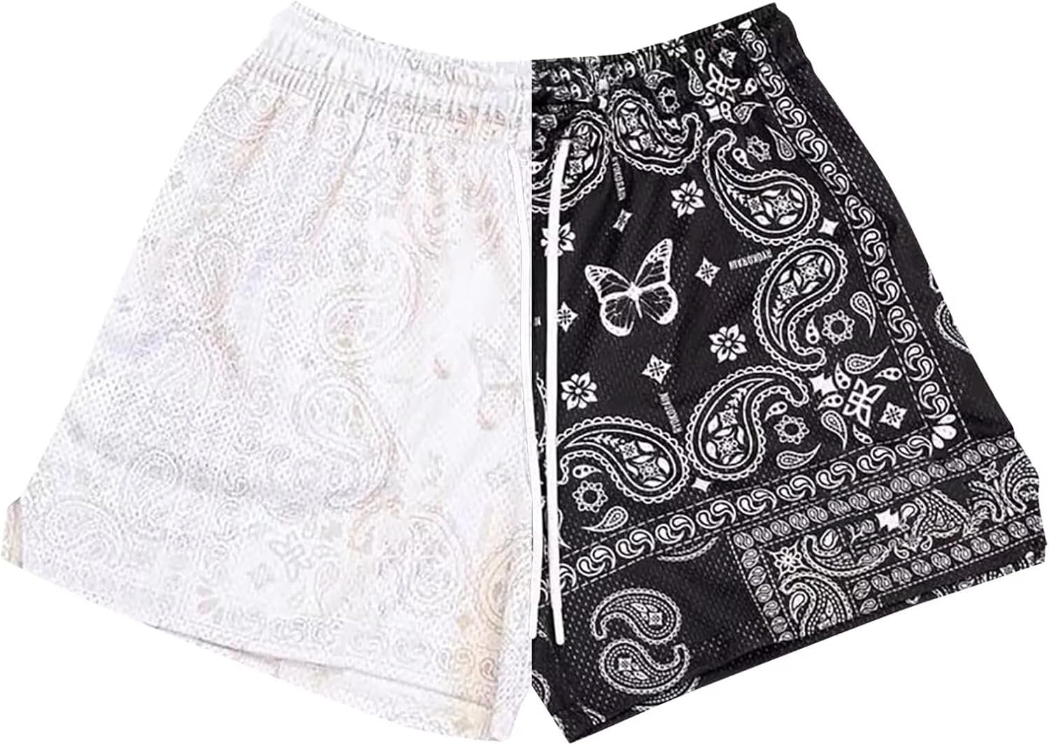 Men's Mesh Basketball Shorts Paisley Bandana Print Loose Fit Retro Streetwear Quick Dry Athletic Shorts