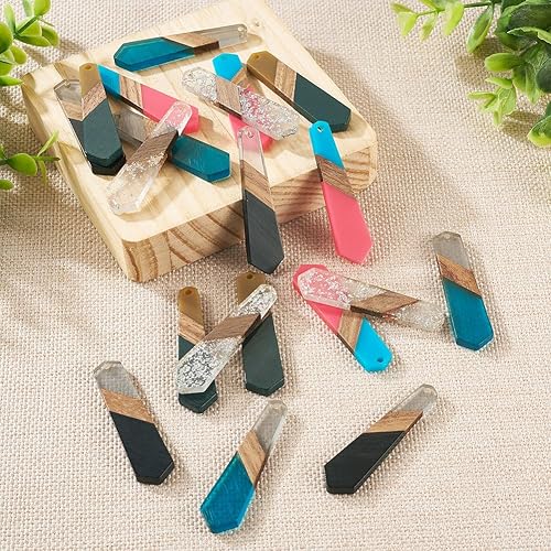 Vista 247 de Colgante de madera de resina, Resina, No es una piedra preciosa 0negro