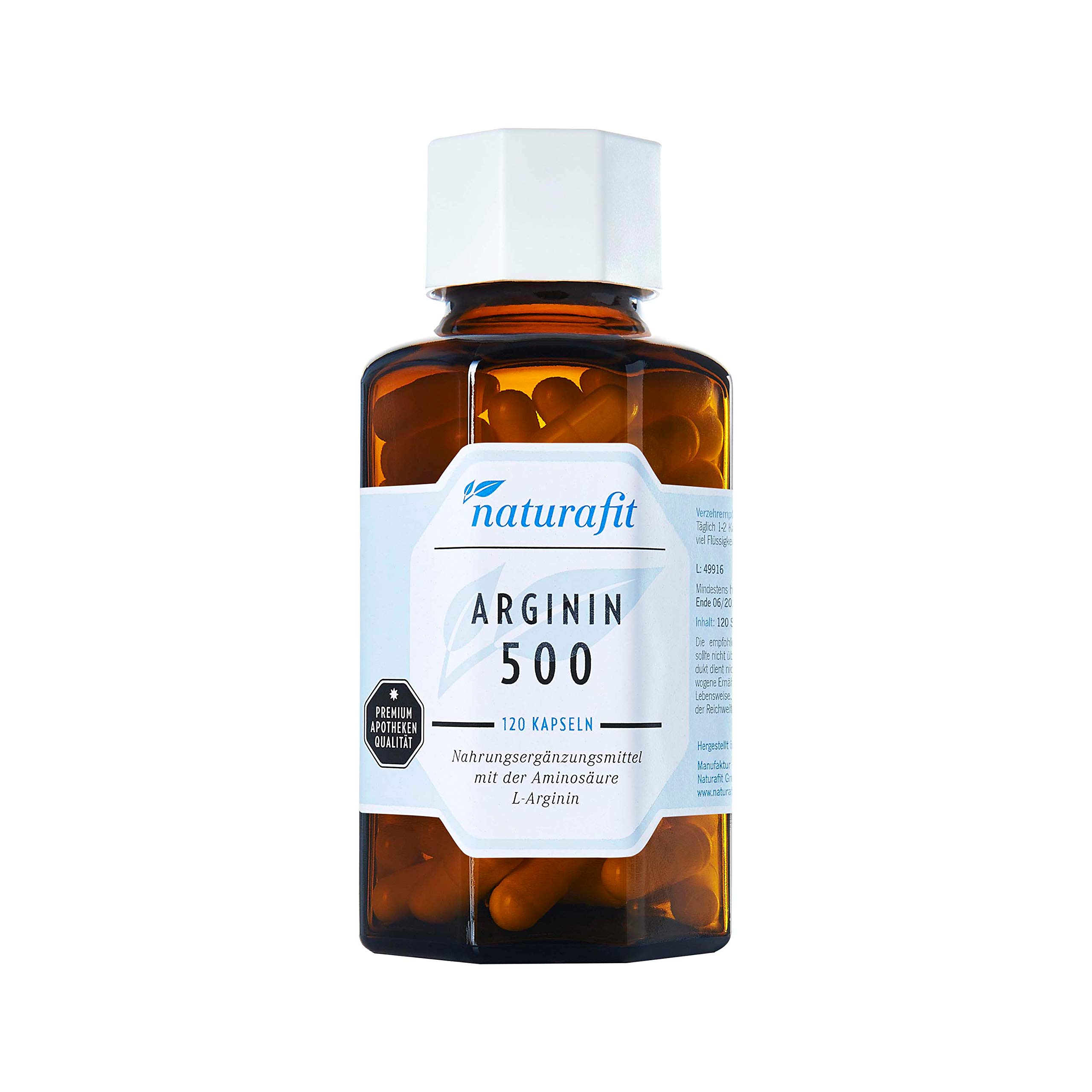 naturafit Arginin 500 Kapseln, 120 St. Kapseln