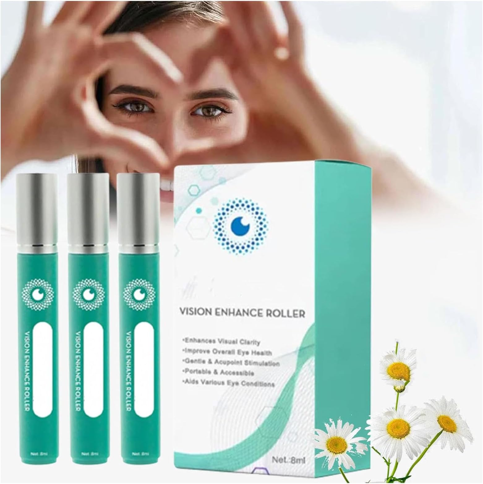 OphthlaMed Vision Enhance Roller,Vision Enhance Roller,Eye Roller for Vision,Vision Enhance Roller Medilisk,Medilisk Roller Eye Vision,Vision Enhance Massage Roller,Enhances Visual Clarity (3pcs)