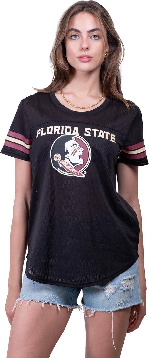 Ultra Game Women's NCAA Official Super Soft Mesh Jersey T-Shirt