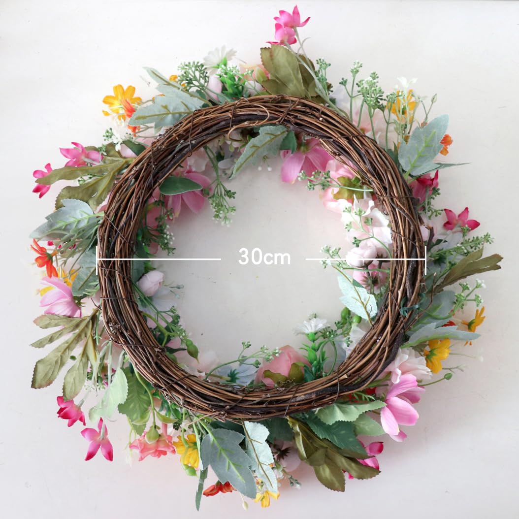 Ghirlanda Primaverile Con Margherite 50 Cm Per Porta: Decorazione Floreale Fai Da Te Per Interni/Esterni