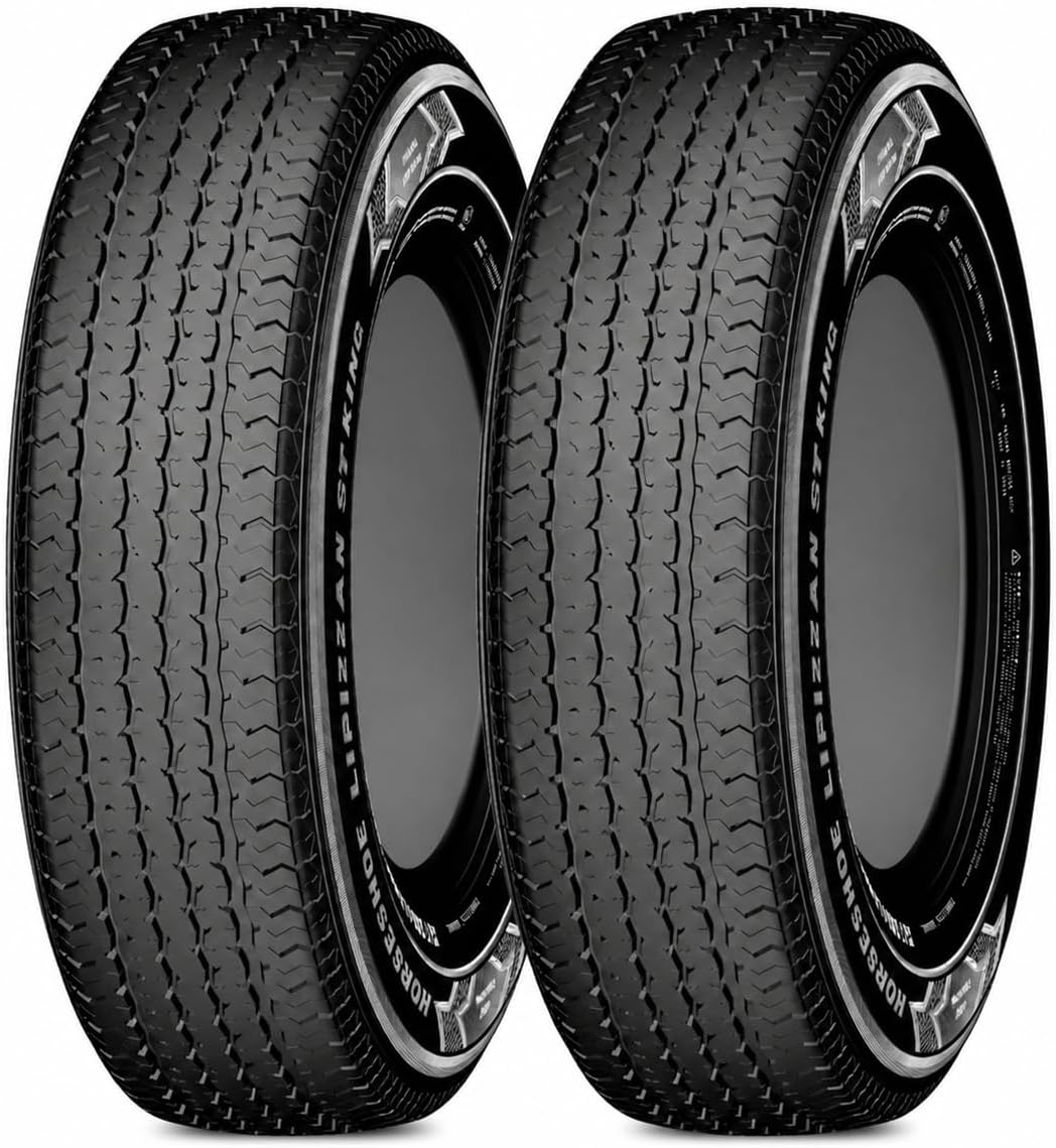 HORSESHOE LIPIZZAN 2 New ST175/80R13 6PLY ST-KING I Steel Belted LRC Heavy Duty Premium Radial Trailer Tires w/Featured Rim-Guard-Wall 91/87M 81mph BSW All Terrain All Season (2, ST 175/80R13 6PR)