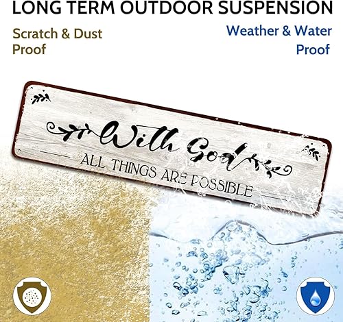 Miniatura 5 de Letrero y decoración con texto en inglés With God All Things are Possible, decoración espiritual, decoraciones cristianas, Jesús y Dios, versículos