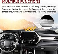 Vista 2 de CZCGYDY Cubierta de salpicadero personalizada para Toyota Highlander 2020 2021 2022 2023 2024 2025, alfombrilla protectora antideslizante