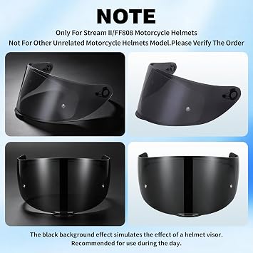 VCOROS WS609 Motorcycle Helmets Visor Shield Replacement Accessories | Black,Impact-Resistant ,UV400 Protection,Tinted Face Shield for WS609,Helmet Accessories Replacement