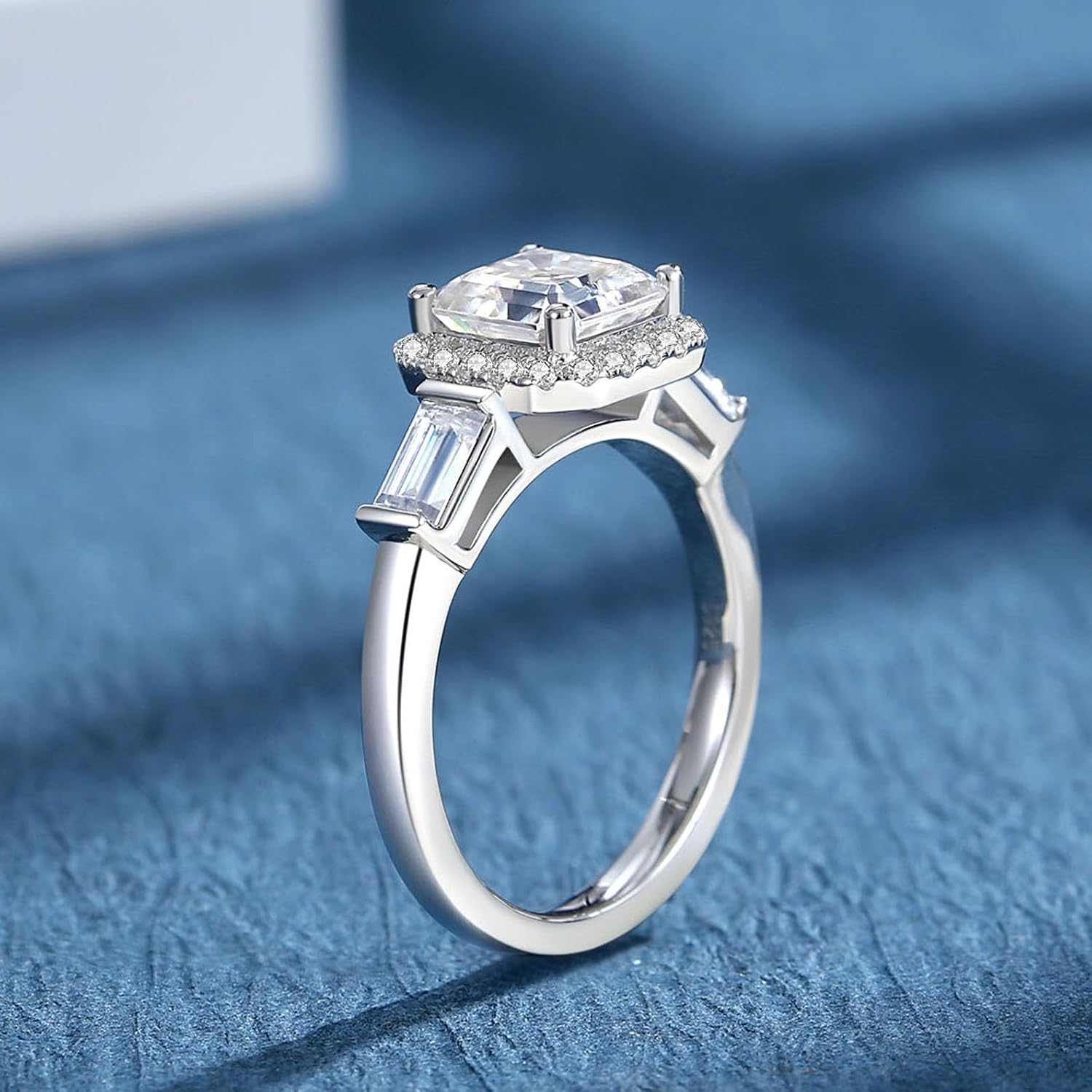 Moissanite Rings for Women Different Cut Engagement Rings for Wife Her S925 Sterling Silver Rings for Wedding Valentines Anniversary