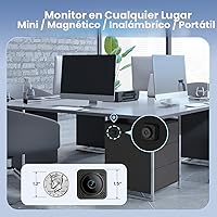 Vista 2 de Mini cámara WiFi Cámara de niñera de almacenamiento en la nube gratis, cámara de vigilancia HD 2K inalámbrica, detección de movimiento AI y visión