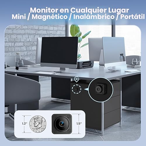 Miniatura 2 de Mini cámara WiFi  Cámara de niñera de almacenamiento en la nube gratis, cámara de vigilancia HD 2K inalámbrica, detección de movimiento AI y visión