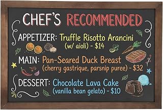 MyGift 35-Inch Rustic Torched Wood Wall Chalkboard Sign - Vertical/Horizontal Mount Erasable Menu Message Board