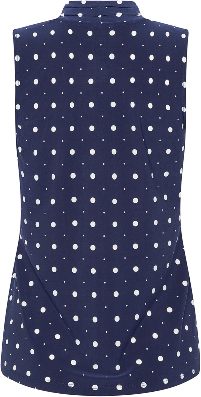 Anne Klein Womens Anne Klein Women's Sleeveless Dot Print Jersey Top - Image 2