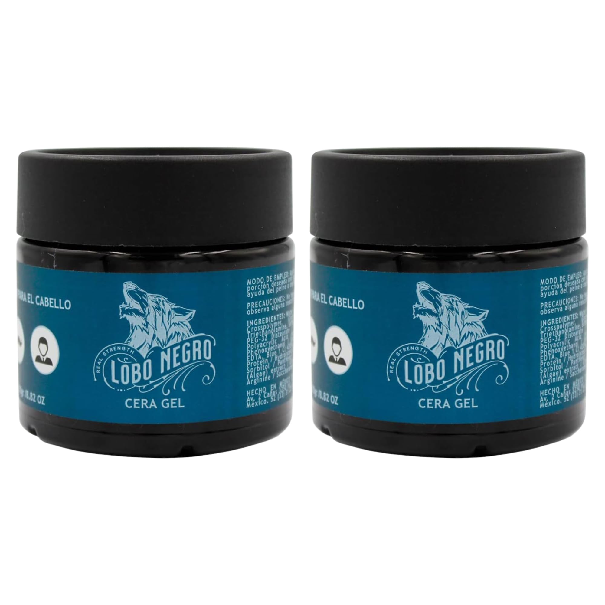 Tu Salud Plus Lobo Negro Cera Wax Gel 250g – Strong Hold, High Shine Hair Styling Wax Gel for Men – Long-Lasting, Non-Flaky/Cera para Cabello Lobo