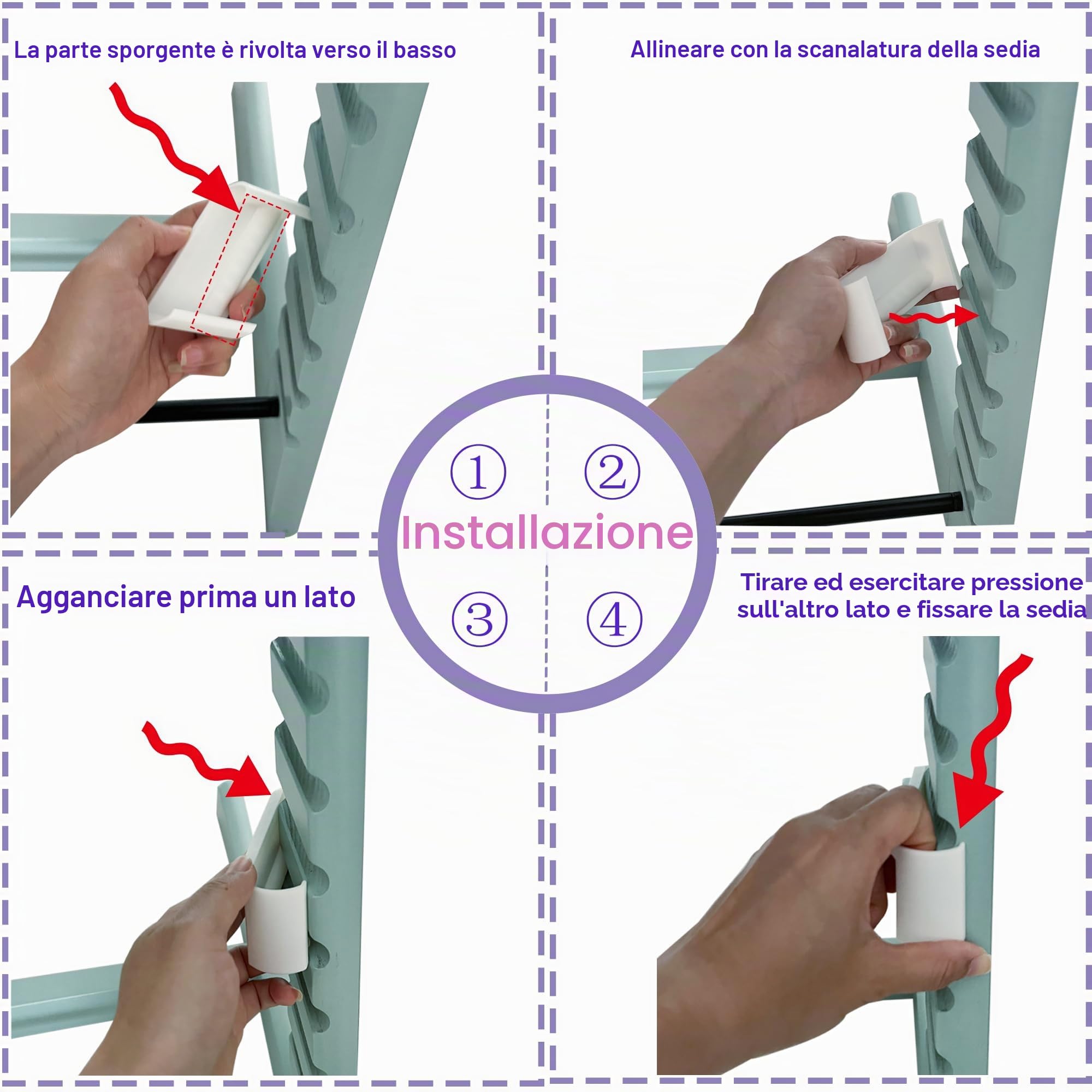 Adattatore per seggiolone Stokke Tripp Trapp e vassoio IKEA Trofast o cestino a rete, fornito con tappi