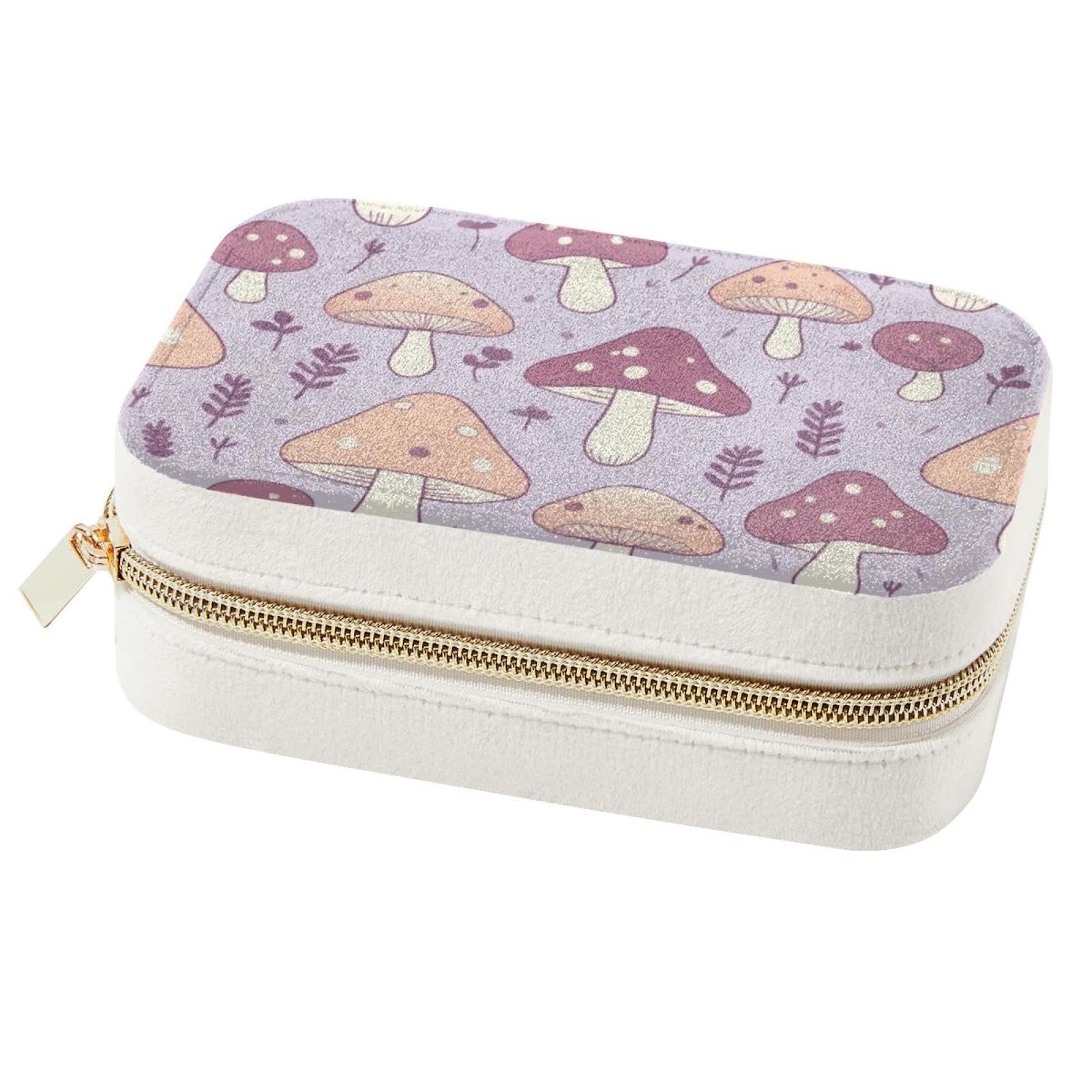 Boîte à bijoux double couche violette : grand étui de rangement voyage pour femmes