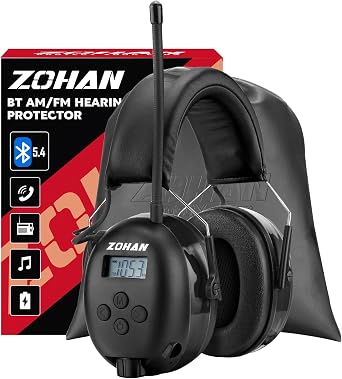 ZOHAN AM/FM Radio Headphone with Digital Display,Ear Protection Noise Reduction Earmuffs,Comfortable Hearing Protector
