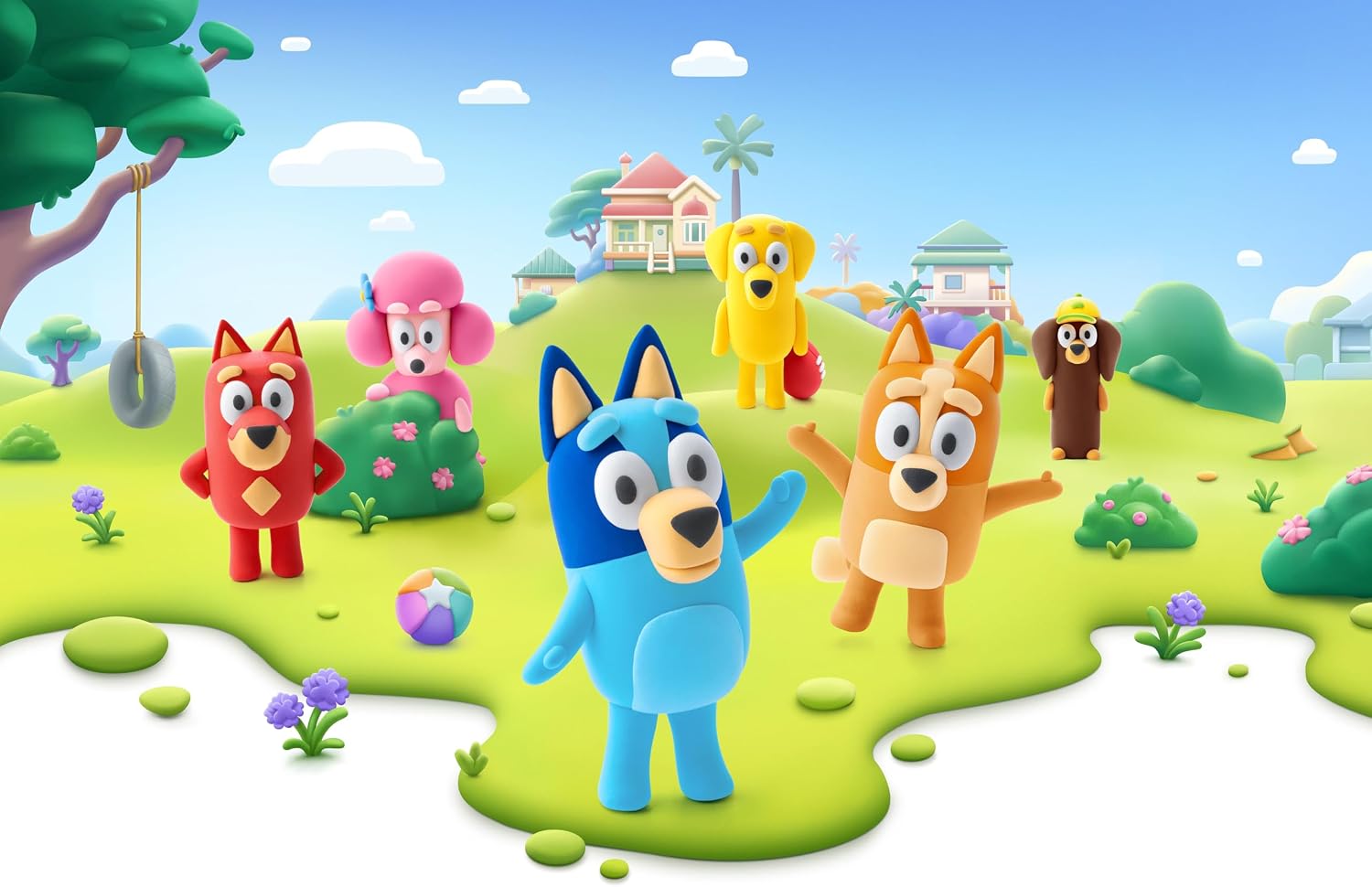 HEY CLAY Bluey & Friends - Air-Drying Clay for Kids - Arts and Crafts Creative Modeling Clay Kit Children Ages 4-8 (Bingo)