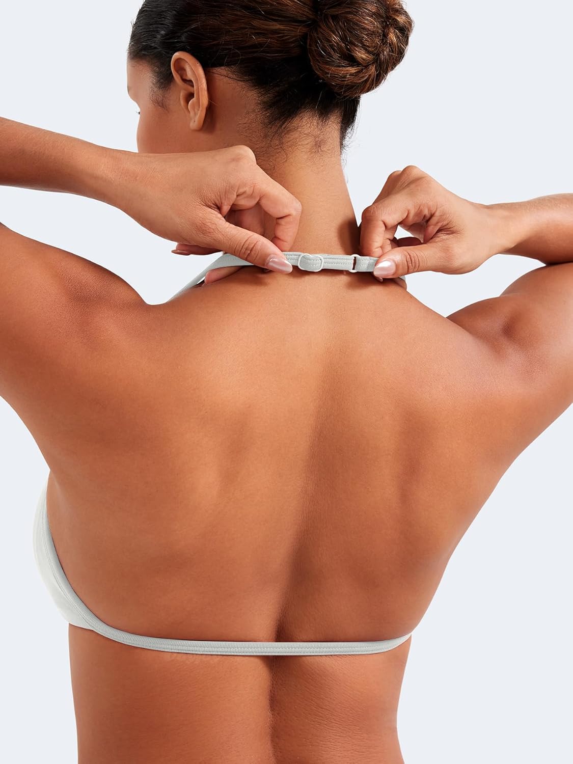 VOYJOY Impact Strappy Sports Bra Adjustable Padded Workout Gym Yoga Bra Crop Top for Women - Image 2