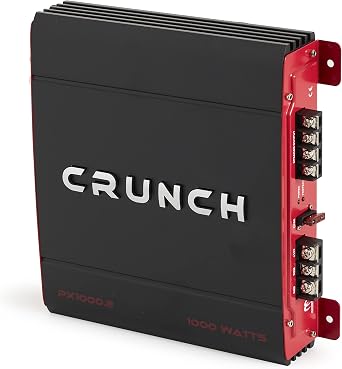 Crunch 1000 Watt Amp 2 Channel Car Audio Stereo Dual A/B Subwoofer Amplifier, PX-1000.2