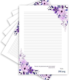 JW Letter Writing Stationery Pad for Ministry, JW Field Service Supplies | 50 lined A4 paper sheets. JW.org stationary, field service organizer, pioneer letter pads. Jehovahs Witnesses Gifts Ideas