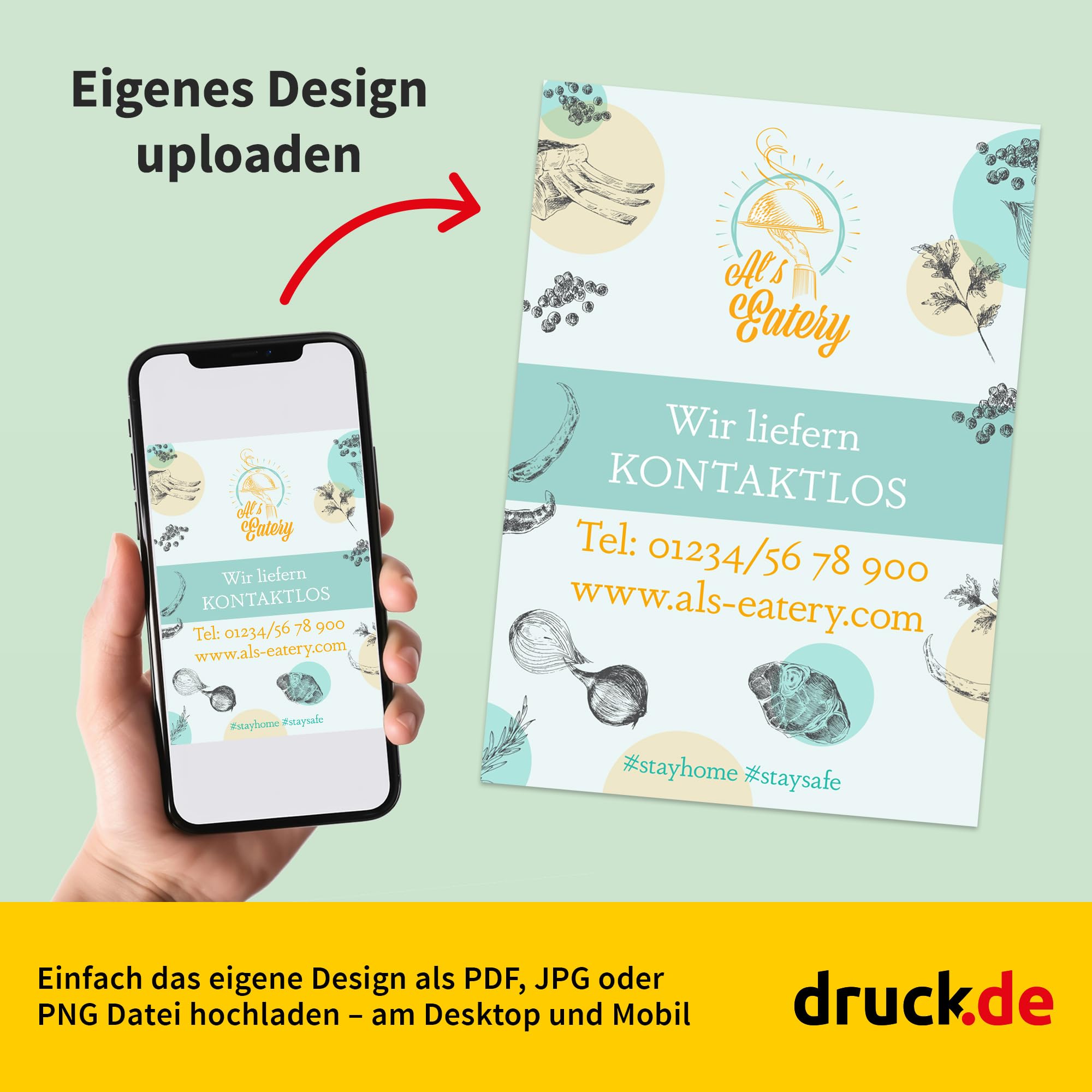 Flyer - 500 Stück - A5 - hoch - beidseitig - Standard 170g glänzend | Flyer drucken, 500 Stück, A5, Hochformat, Standard, 170g Papier, beidseitig, glänzend
