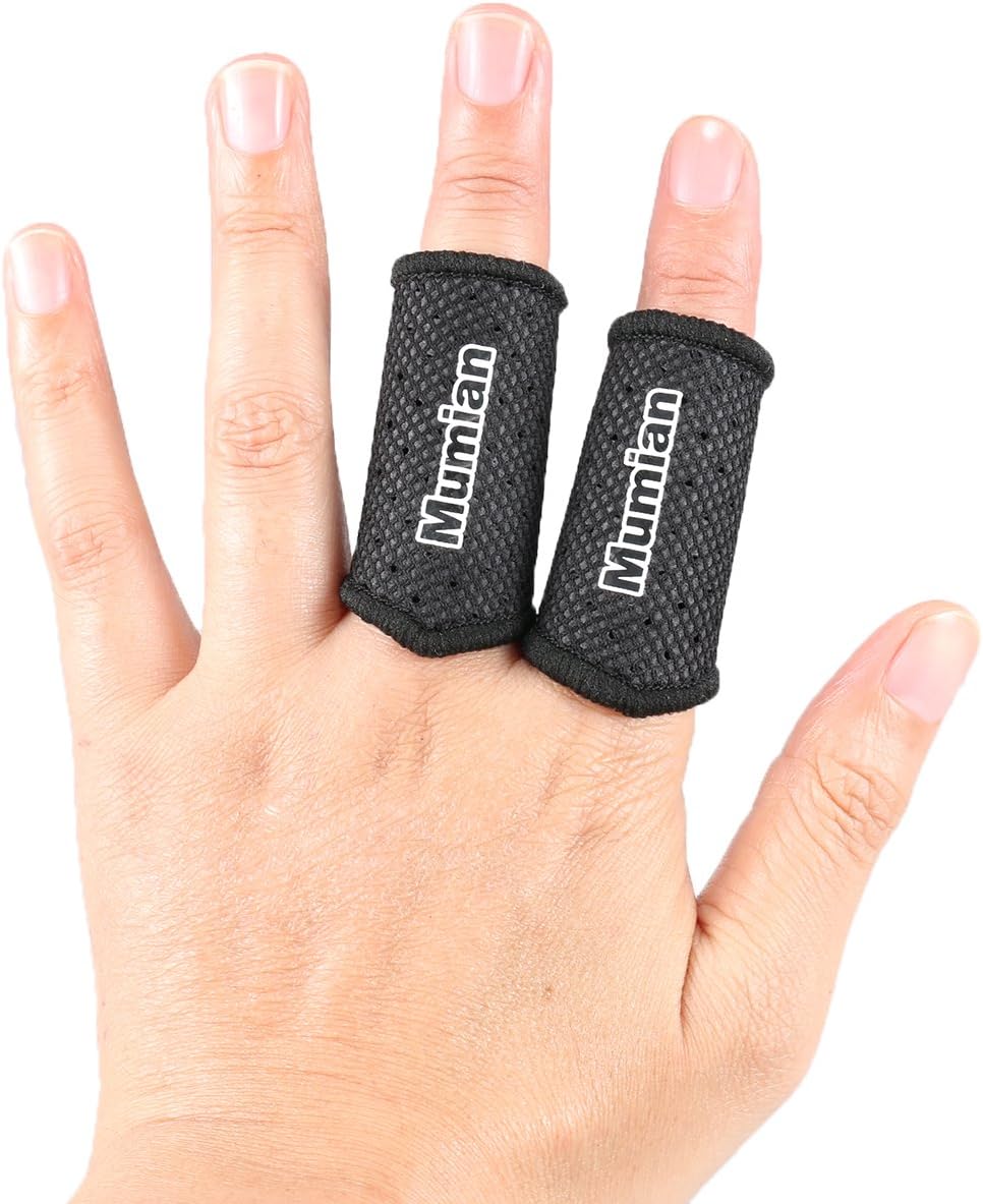 Sports Elastic Finger Sleeves Support Thumb Brace Protector Breathable Elastic Finger Tape for Basketball, Tennis,Baseball, Cycling, Volleyball, Badminton, Boating A71