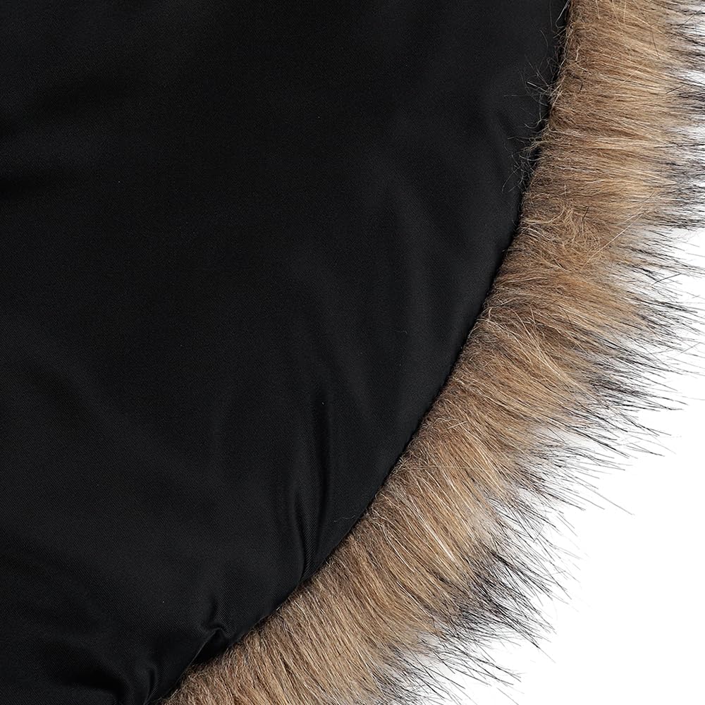 L'VOW Men Viking Fur Shawl Medieval Faux Fur Mantle Shoulder Wrap Collar Warrior Renaissance LARP Cosplay Costume - Image 8