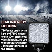 Vista 8 de Cápsulas de luz LED, luz de trabajo de tractor de 4 pulgadas, 75 W, 12 V, 24 V, luces LED de respaldo cuadradas para camión, vehículo, ATV, UTV