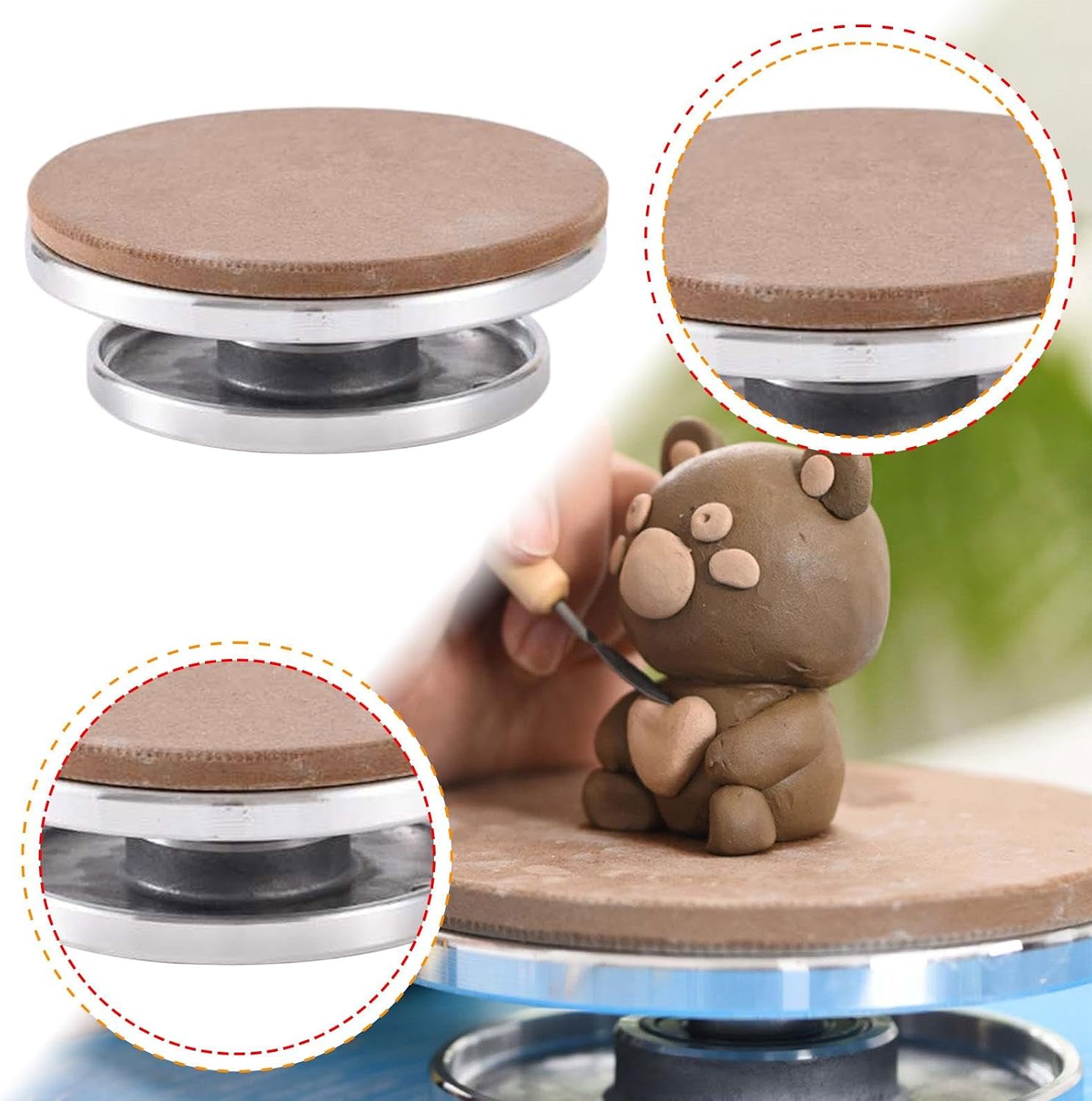 Heavy Duty Pottery Wheel for DIY Projects and Ceramic Art Display, 15cm