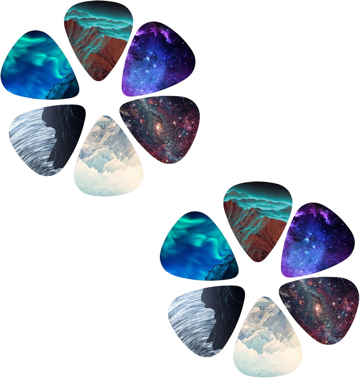 Guitar Picks - Cheliz 12 Medium Gauge Celluloid Guitar Picks In a Box W/ Picks Holder. Unique Guitar Gift For Bass, Electric & Acoustic Guitars (Natural Image) : Musical Instruments