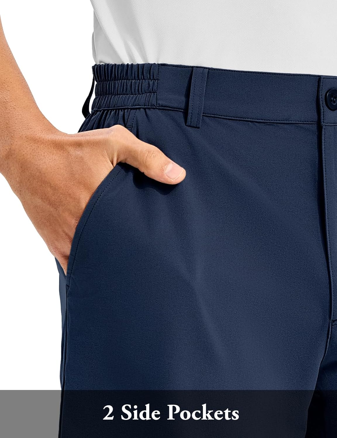 TBMPOY Men's Golf Shorts 10" Quick Dry Lightweight Stretch Dress for Flat Front Work Casual Hiking Shorts with 4 Pockets - Image 5