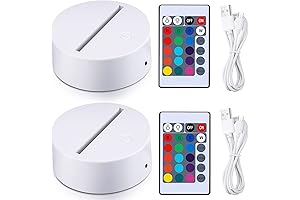 3D Light Base - 16 Color Night LED Lamp with Remote Control,...