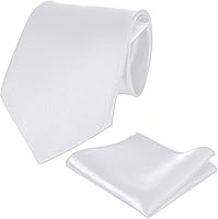 Pistha Boys Pre-Tied Tie & Pocket Square Set - Elastic Adjustable Kids Necktie for Ages 4-8, Wedding, School, Graduation, Halloween Costumes