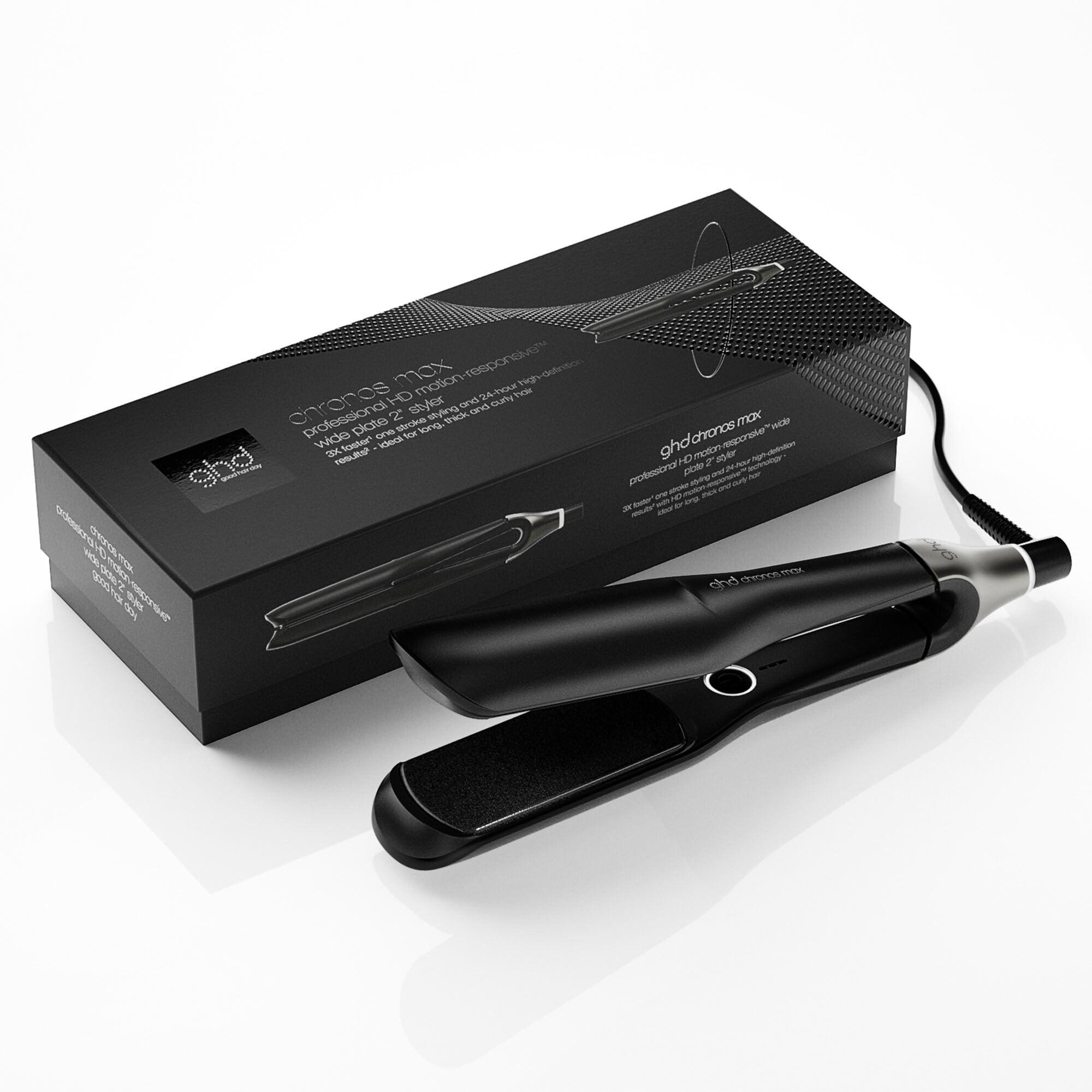 ghd chronos max Breites Glätteisen: Ideal für dickes, langes & lockiges Haar, smarter Styler, 85% größere (43 mm) Platten, schnelle Stylings, frizz-freie Ergebnisse, ohne extreme Hitzeschäden