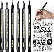 Calligraphy Pens Calligraphy set for Beginners Brush Pens - APOGO 6 Pack Caligraphy Beginners set Caligraphy Pens for Writing, Calligraphy Book, Bullet Journal Accessories, Black Pen Art Writing pens