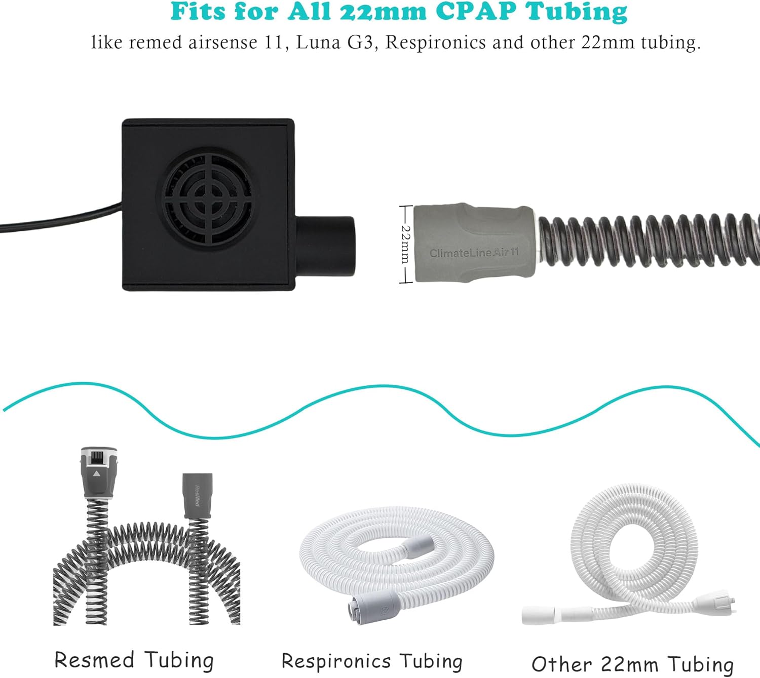 CPAP Hose Dryer for Universal 22mm Tubing, CPAP Tube Cleaner Blower Fan for Resmed Airsense Tubes, Easy to Use and Make Hoses Drying Quick, CPAP BIPAP Cleaning Supplies Kit