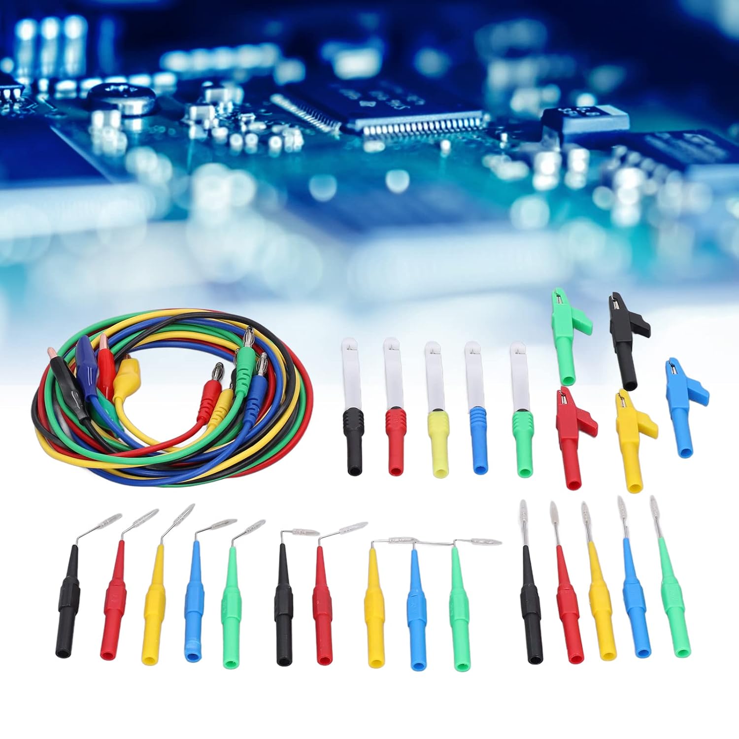Banana Plug Test Leads Kit 90° 135° 180° Back Probes 4mm Banana Plug Kit for Car Repairing Diagnostic Circuit Testing