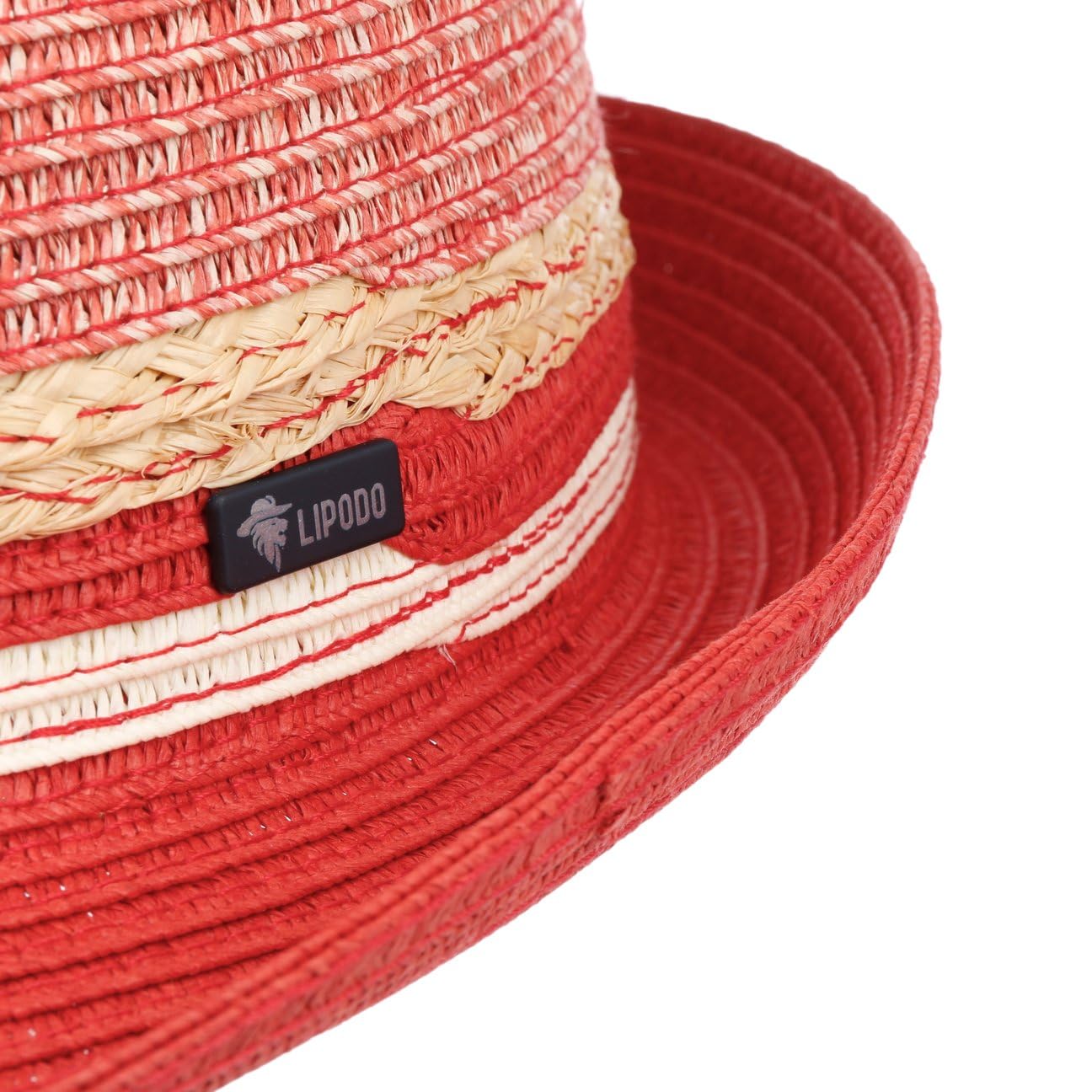 LIPODO Melanto Cappello Trilby in Paglia a Righe Prodotto in Italia Unisex Primavera Estate