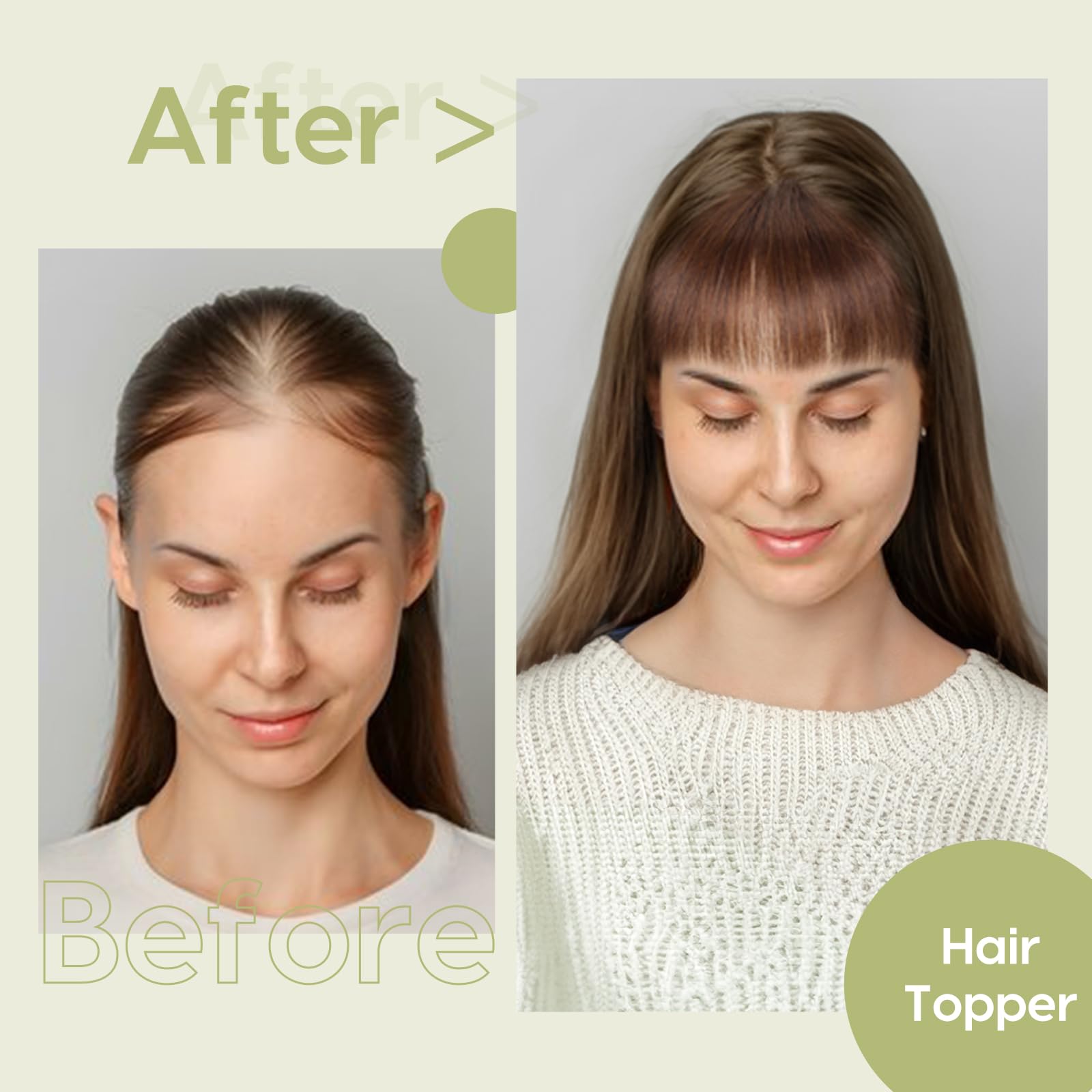 S-noilite Topper für Frauen Echthaar mit Pony 150% Dichte Toupet Haarteil Echthaar Damen Haarverdichtung für Dünnes Haar Mono Basis Haarverlängerung 50cm - 47g #1B Natürliches Schwarz